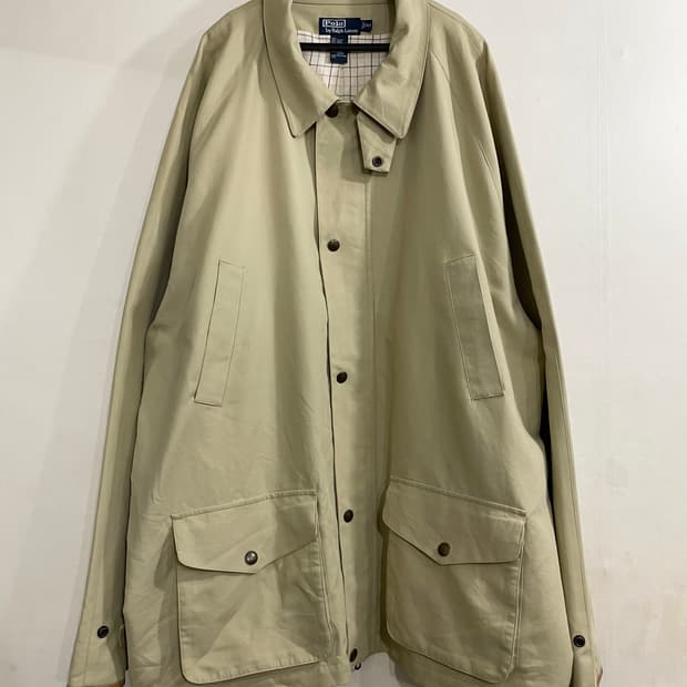 폴로 가죽 카라 헌팅 초어 코트 자켓