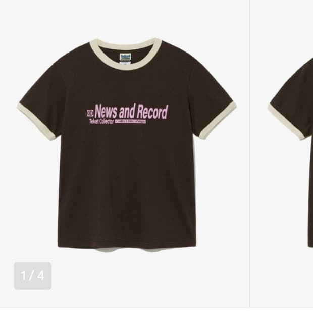 테켓 Record ringer s/s tee(brown)