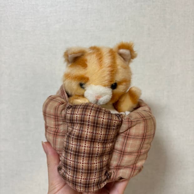 고전 빈티지 치즈 고양이 인형