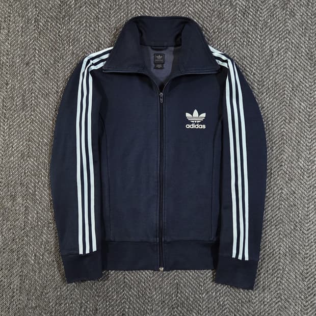 아디다스 네이비 스카이블루 트랙탑 져지