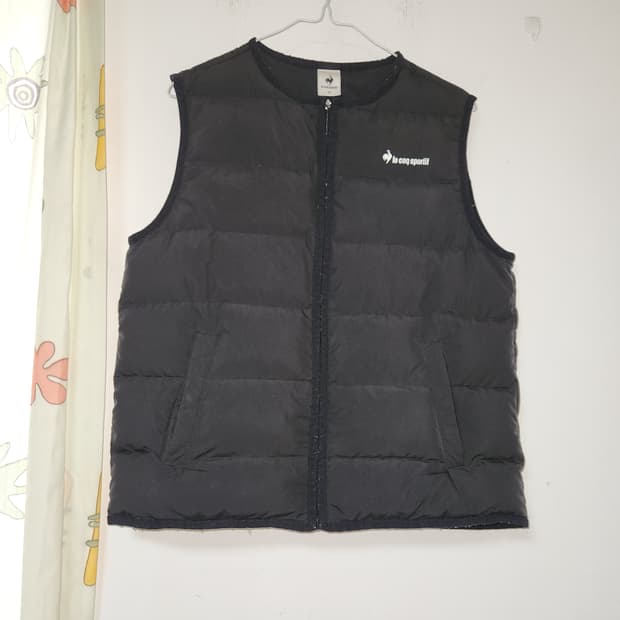 르꼬끄 오리털 검정 패딩 조끼 90