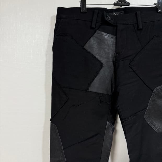 요지야마모토 아카이브 카우레더패치 러프아웃 팬츠