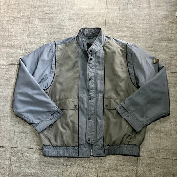 일본빈티지 올드스쿨아메카지 90s 아방핏 배색봄버 블루종자켓