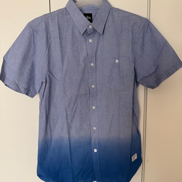 스투시 DIP DYE S/SL SHIRT 셔츠 블루 새제품