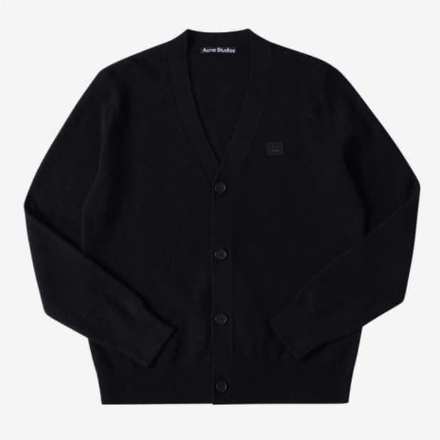 아크네 스튜디오 페이스 로고 블랙 가디건