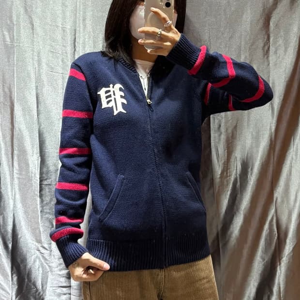 L 폴로랄프로렌 P로고 스트라이프 니트집업