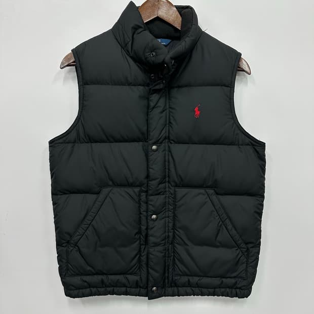 폴로 블랙 조끼 패딩 