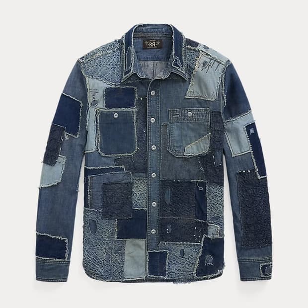 RRL 인디고 패치워크 워크셔츠 M