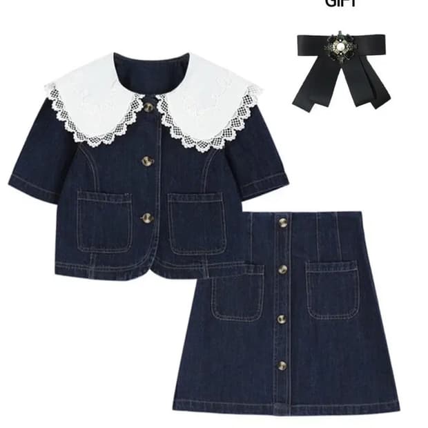 트위디아 달리아 데님 자켓 미니 스커트 투피스 셋업