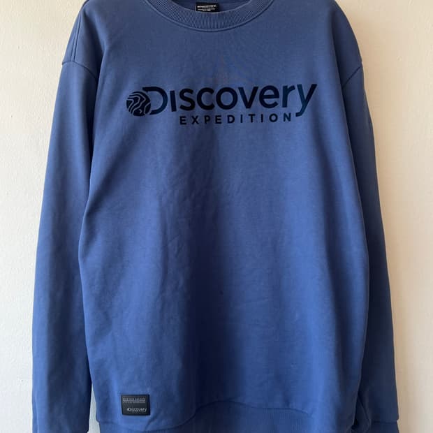 디스커버리  남성 블루네이비 맨투맨티셔츠
