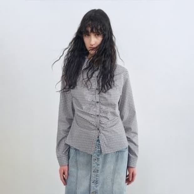 인사일런스 체크 셔링 셔츠