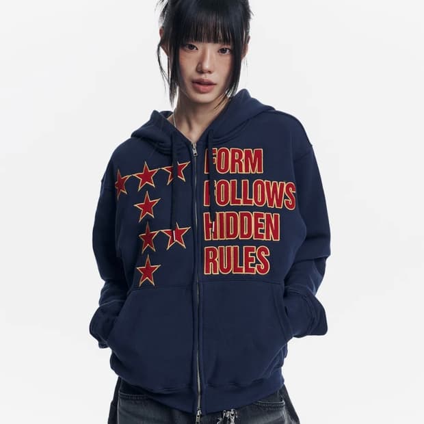 이지노이지 후드집업 네이비