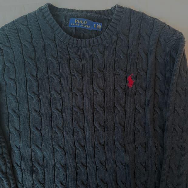 폴로 랄프로렌 꽈배기 니트 블랙