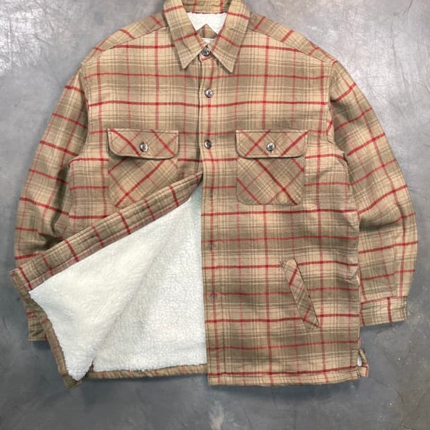 빈티지 체크 플란넬 셔츠 자켓