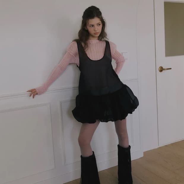 오버듀플레어 오간자원피스 ORGANZA BALLOON MINI DRESS