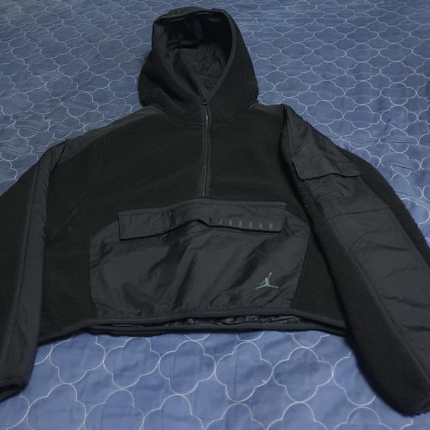 나이키 조던 코지 혜비 플리스 크롭 후드 아노락 블랙 (S)