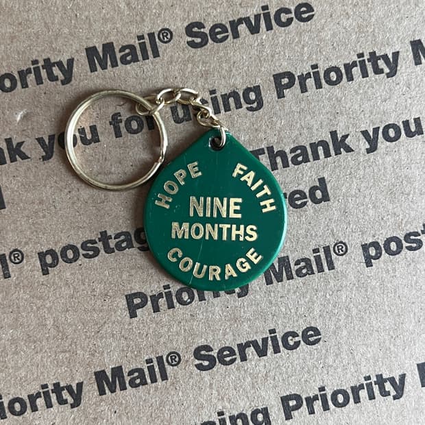 90s vtg Nine Months Chip Keyring