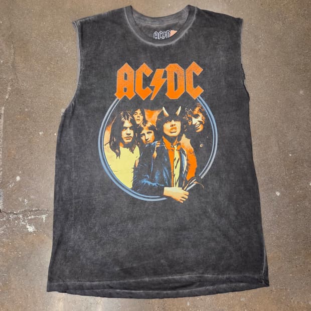미국빈티지 AC/DC 밴드티 메탈티 민소매 나시티