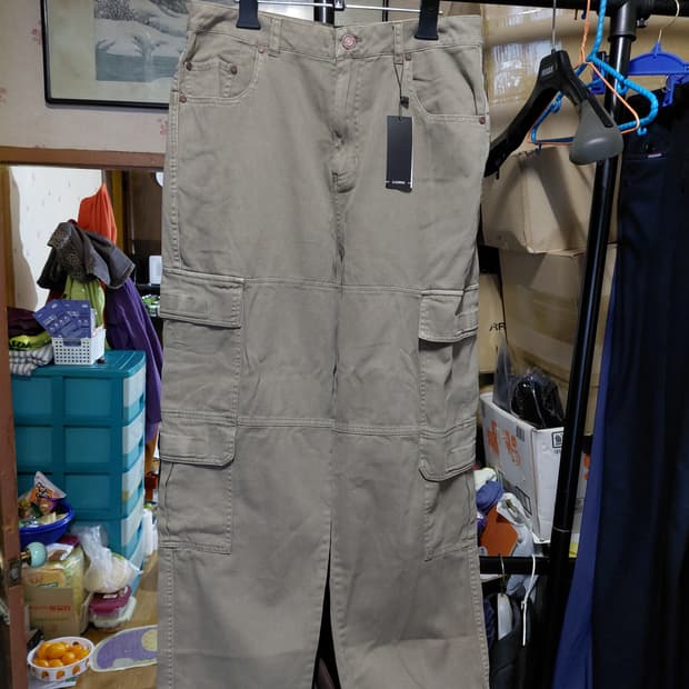 [일꼬르소](새제품)가먼트다잉 와이드 카고 팬츠32사이즈