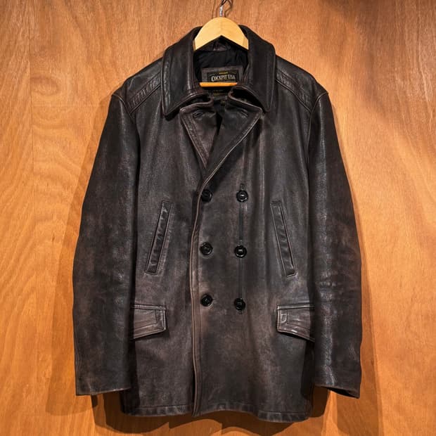 COCKPIT USA 콕핏 usn 헤비 고트레더 피 코트 XXL 염소가죽