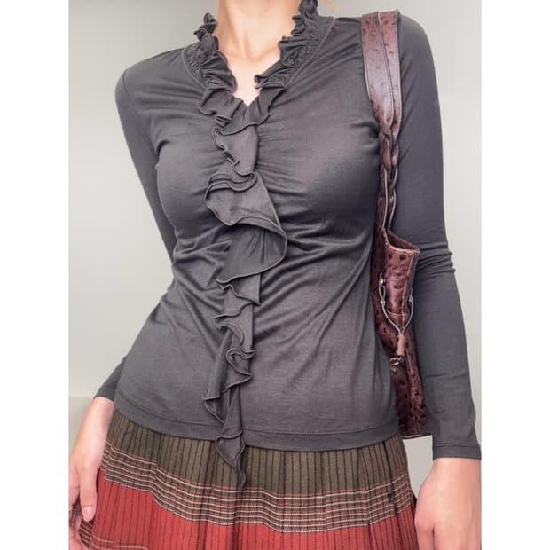 빈티지 브라운 롱슬리브