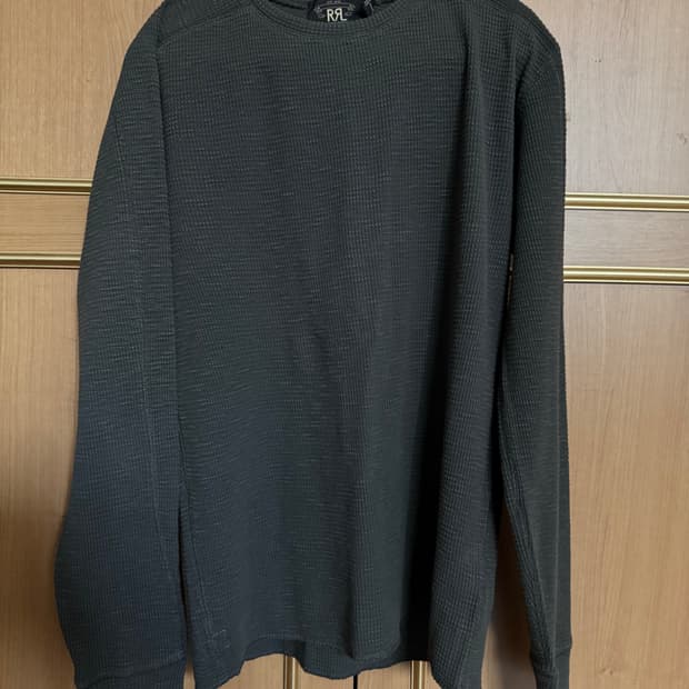 폴로 더블알엘 와플 니트 크루넥 긴팔티