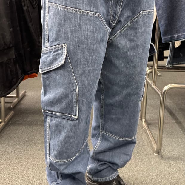XL) Proceedrebels 빈티지 데님카고팬츠