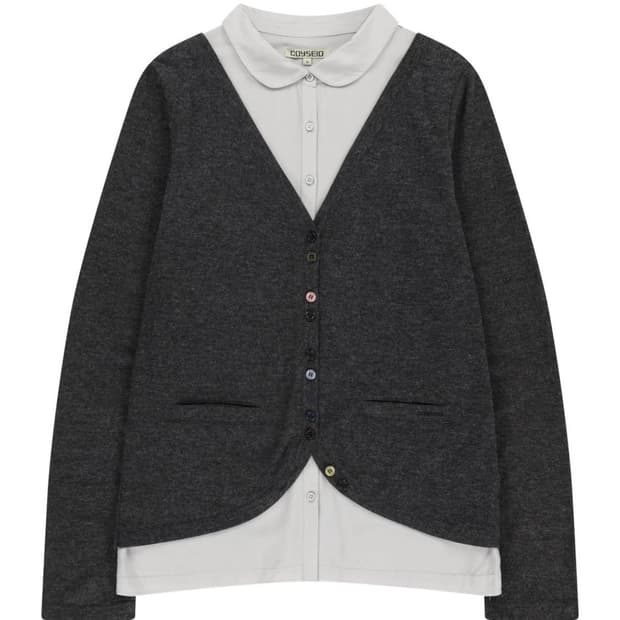 코이세이오 레이어드 셔츠 가디건 1사이즈 그레이