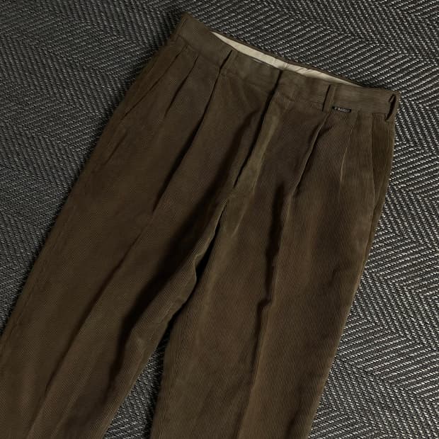 CAUCCI 브라운 코듀로이 와이드 팬츠y 3641
