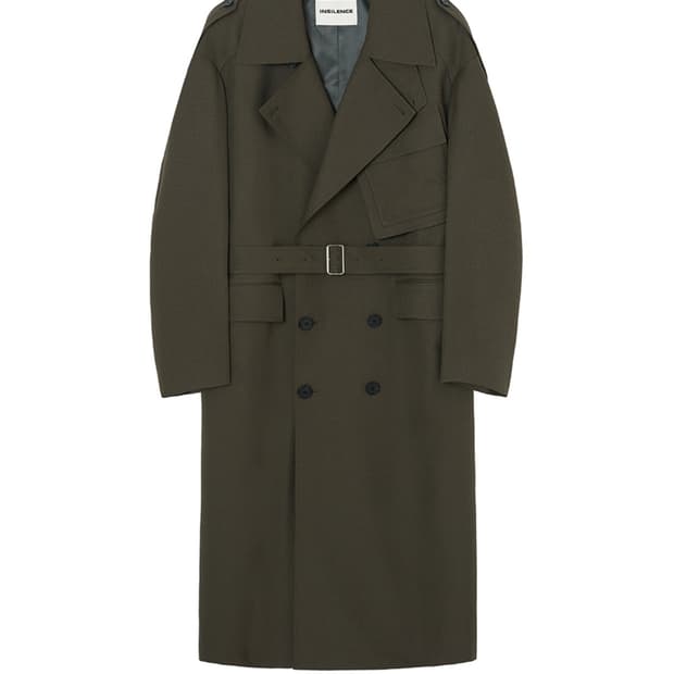 SASAKI 더블 포켓 트렌치 코트 DARK KHAKI