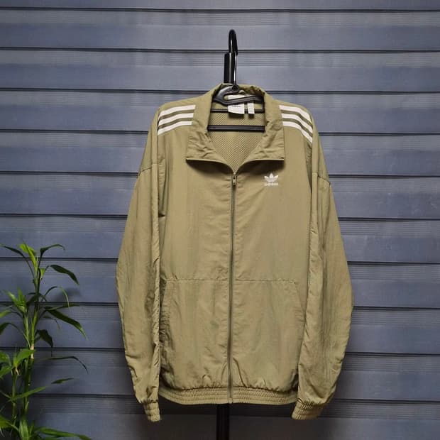 아디다스 LOCK UP TT 카키 트랙탑 져지 바람막이 L