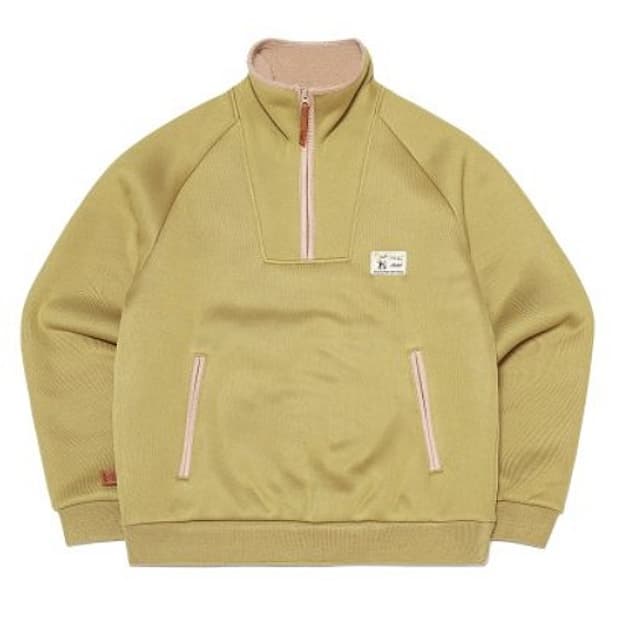 M KODAK 코닥어패럴 브라우니 라이트웜 반집업 기모 맨투맨