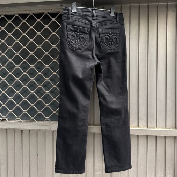 Vintage embossed detail pocket pants 