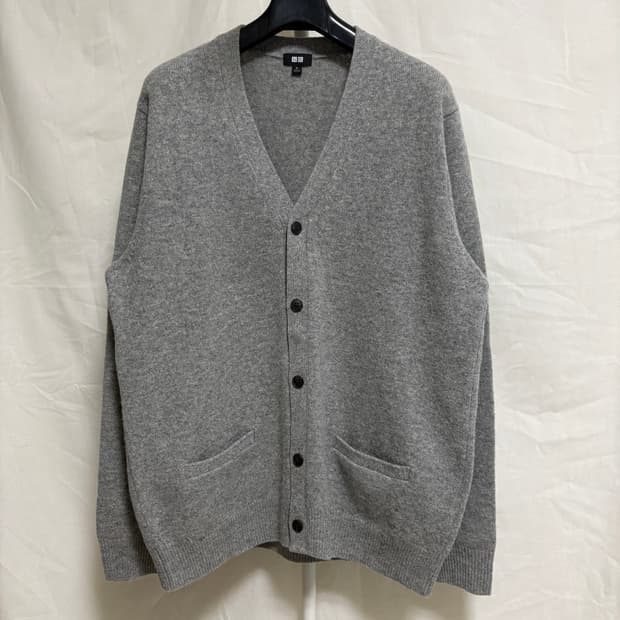 유니클로 램스울 가디건 / 그레이, XL