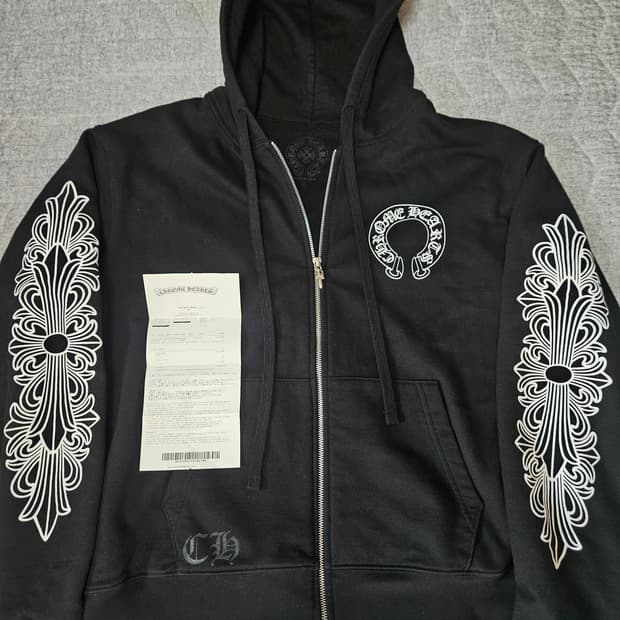 크롬하츠 홀스슈 플로랄 헤비웨이트 집업 S