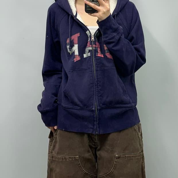 Gap 갭 양털 네이비 후드집업