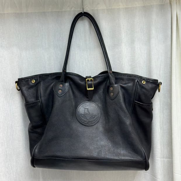 OS) 유케텐(Yuketen) 레더 토트백 - 올블랙