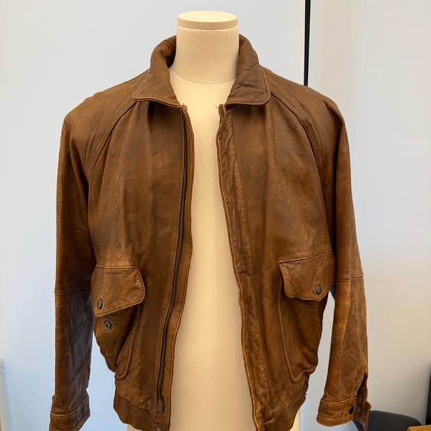 Leather 빈티지 A-2 브라운 레더 자켓