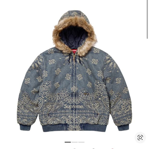 슈프림 반다나 자카드 데님 워크자켓 후드집업 L