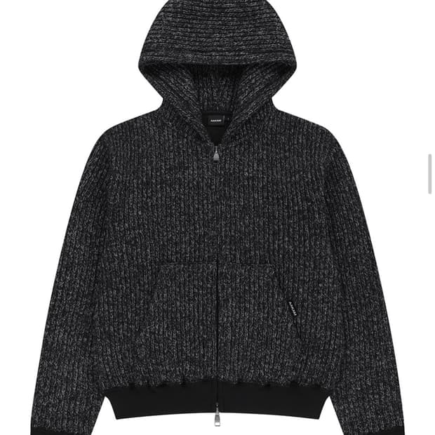 아캄 Bokashi Knit Zip-Up Hoodie (Black)