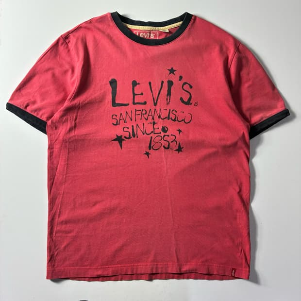 Levi's  리바이스 레드탭 코튼 빈티지 반팔 링거 티셔츠 