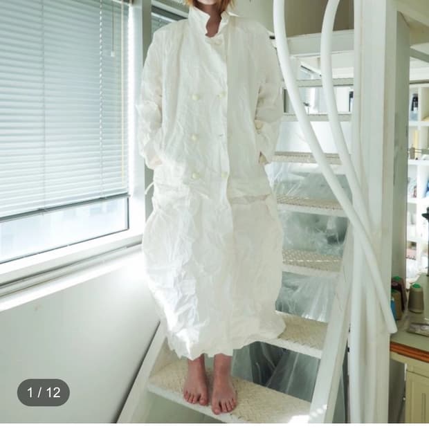 eonts 애옹쓰 페이퍼 빈티지 코트 화이트