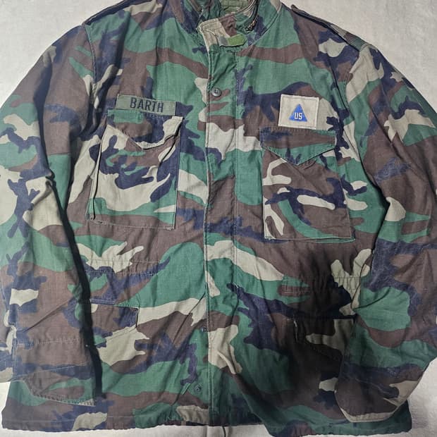 80s 미군오리지날 우드랜드 M65 필드자켓 셋 황동지퍼XL