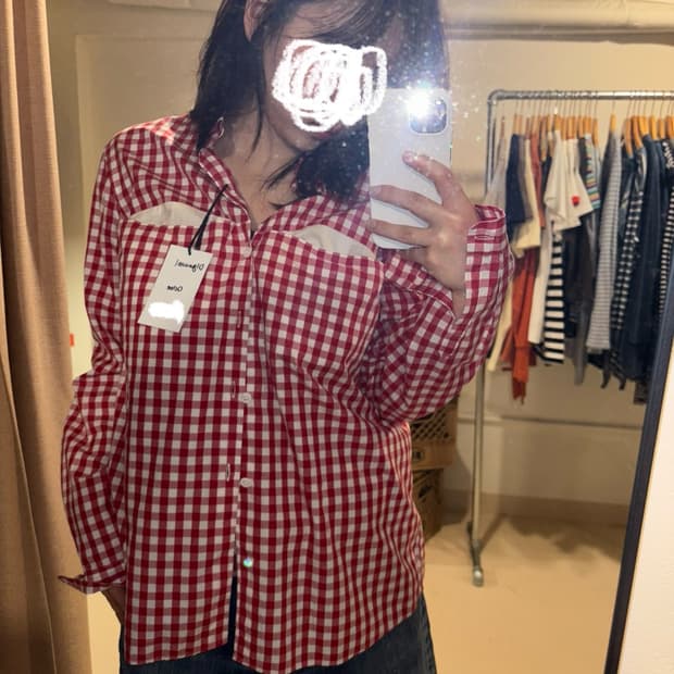 디가웰 레드체크 셔츠