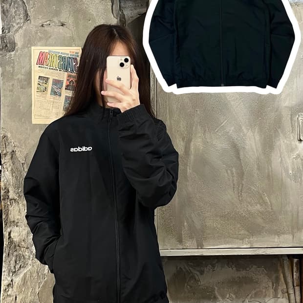 아디다스 바람막이 블랙 S #csz666