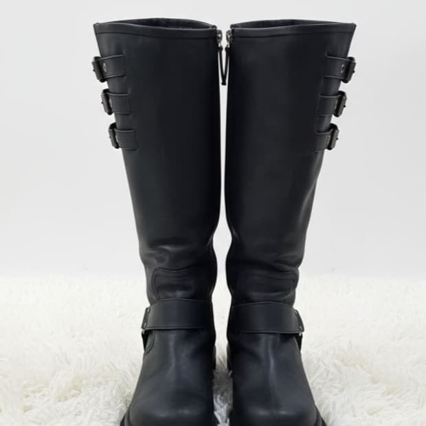 이미최저가 럭키슈에뜨 리얼가죽 롱부츠 블랙 240