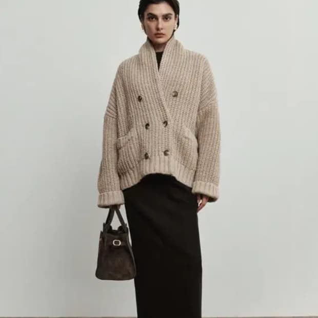 (택포) ELBORN 엘보른 숄카라 니트가디건 free