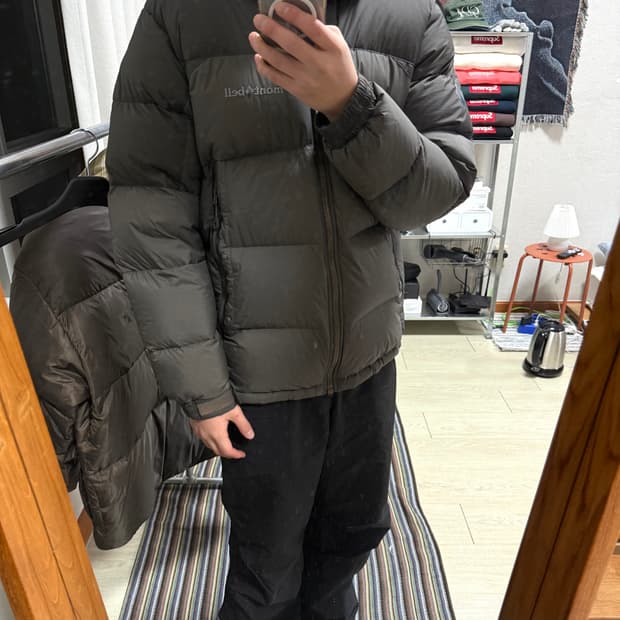 몽벨 구스다운 패딩 푸퍼 그레이