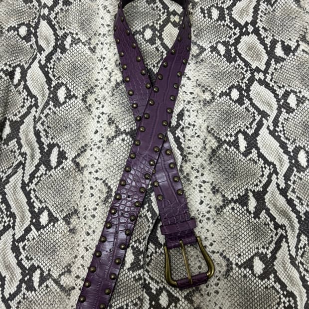 “Vintage” Purple Stud Detail Snake Belt