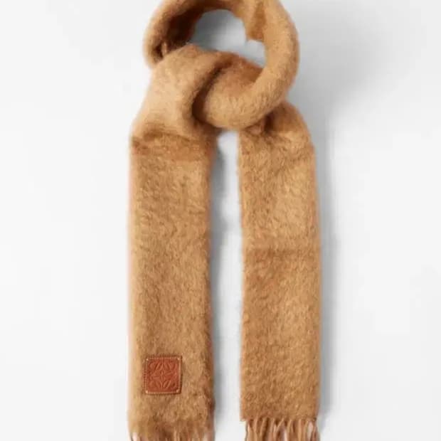 로에베 아나그램 울 모헤어 머플러 브라운 